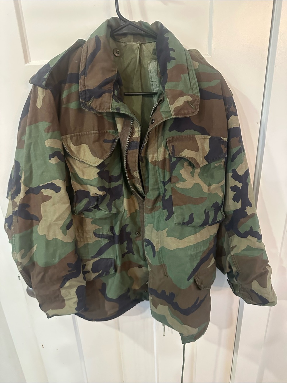US Army Woodland Camo M65 Field Cold Weather Coat Jacket  Sm Short